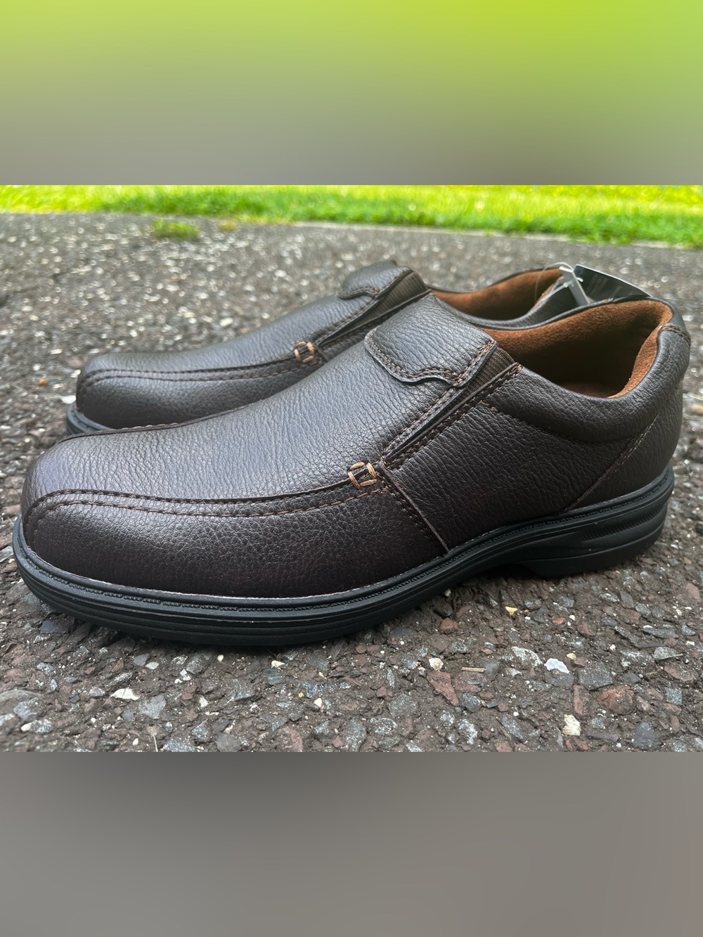 Croft & Barrow Denis Men’s Dark Brown Leather Slip-On Ortholite Casual Shoes